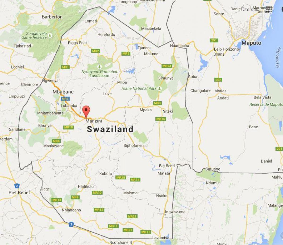 Mapa ng matsapha Swaziland