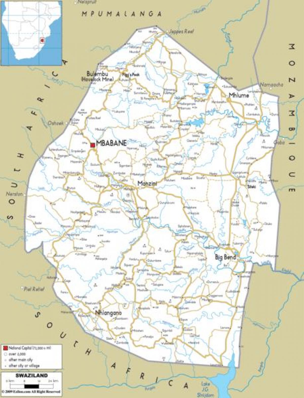 Mapa ng mbabane Swaziland